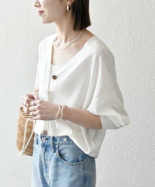 SHIPS / シップス カーディガン・ボレロ | SHIPS any:〈UVカット/手洗い可能〉シアー Vネック カーディガン | 詳細4