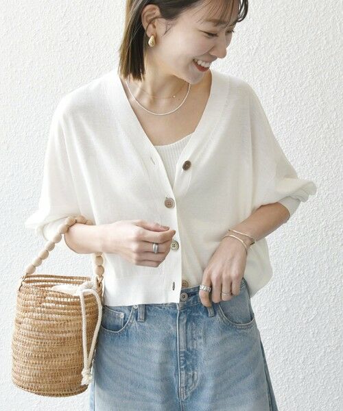 SHIPS / シップス カーディガン・ボレロ | SHIPS any:〈UVカット/手洗い可能〉シアー Vネック カーディガン | 詳細6