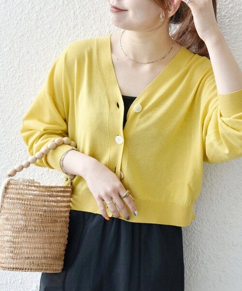 SHIPS for women/シップスウィメン SHIPS any:〈手洗い可能〉UVカット シアー Vネック カーディガン イエロー ONE SIZE SHIPS for women/シップスウィメン SHIPS any:〈手洗い可能〉UVカット シアー Vネック カーディガン イエロー ONE SIZE