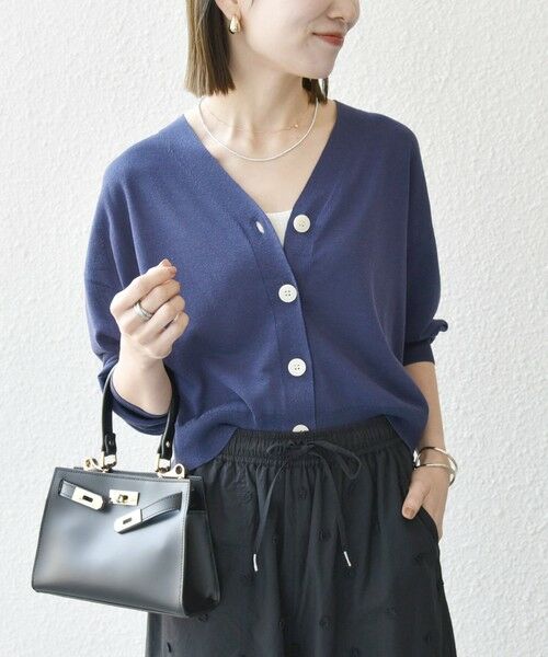 SHIPS for women/シップスウィメン SHIPS any:〈手洗い可能〉UVカット シアー Vネック カーディガン ネイビー ONE SIZE SHIPS for women/シップスウィメン SHIPS any:〈手洗い可能〉UVカット シアー Vネック カーディガン ネイビー ONE SIZE