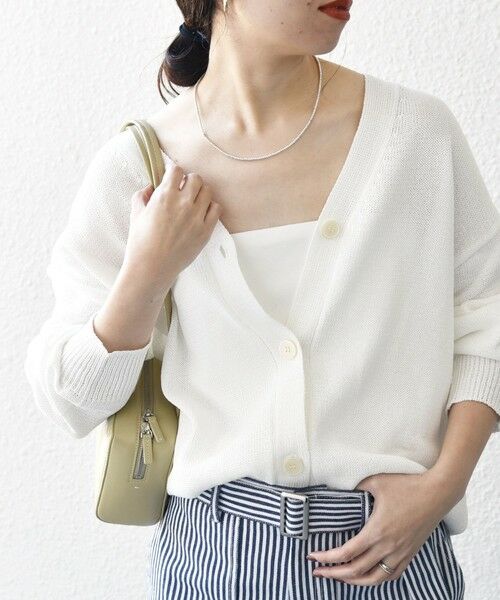 SHIPS for women/シップスウィメン SHIPS any:〈手洗い可能〉バルキー シアー Vネック ニット カーディガン ホワイト ONE SIZE SHIPS for women/シップスウィメン SHIPS any:〈手洗い可能〉バルキー シアー Vネック ニット カーディガン ホワイト ONE SIZE