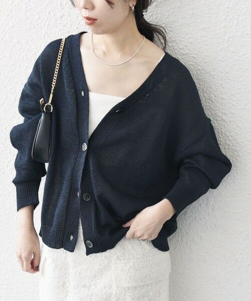 SHIPS for women/シップスウィメン SHIPS any:〈手洗い可能〉バルキー シアー Vネック ニット カーディガン ネイビー ONE SIZE SHIPS for women/シップスウィメン SHIPS any:〈手洗い可能〉バルキー シアー Vネック ニット カーディガン ネイビー ONE SIZE