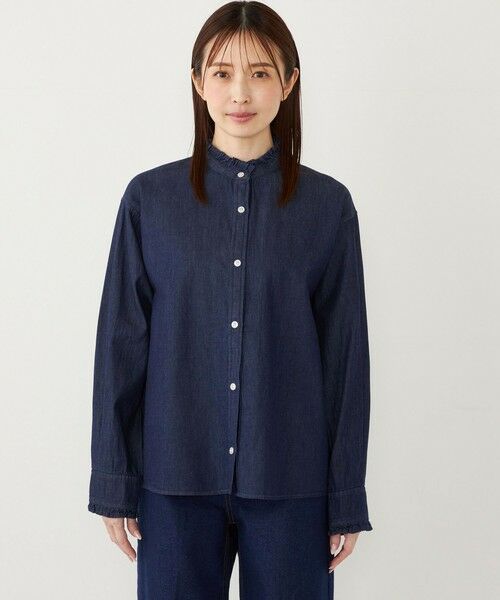 SHIPS / シップス シャツ・ブラウス | SHIPS Colors:〈洗濯機可能〉フリルネック デニム シャツ | 詳細8