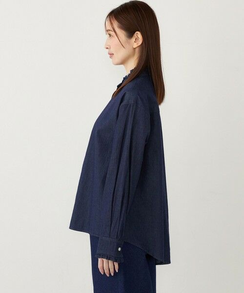 SHIPS / シップス シャツ・ブラウス | SHIPS Colors:〈洗濯機可能〉フリルネック デニム シャツ | 詳細9