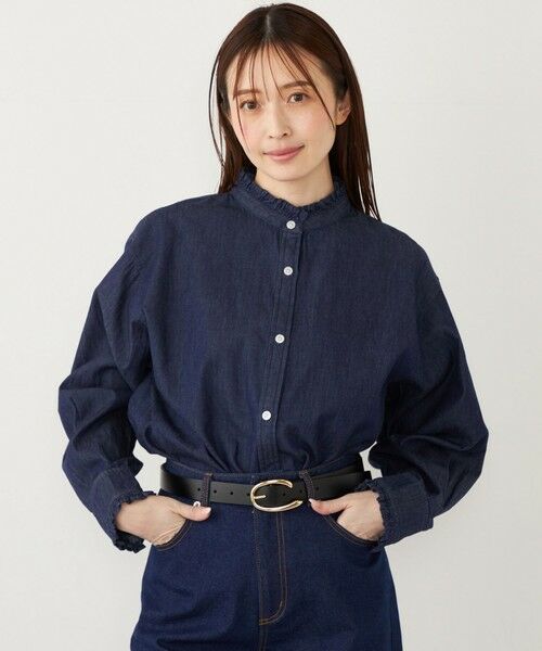 SHIPS / シップス シャツ・ブラウス | SHIPS Colors:〈洗濯機可能〉フリルネック デニム シャツ | 詳細14