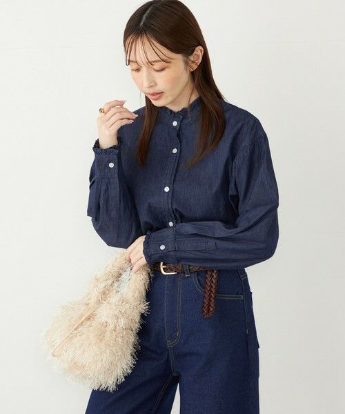 SHIPS / シップス シャツ・ブラウス | SHIPS Colors:〈洗濯機可能〉フリルネック デニム シャツ | 詳細24