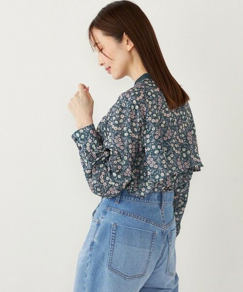 SHIPS for women/シップスウィメン SHIPS Colors:〈手洗い可能〉MULHOUSE フラワープリント ラッフルブラウス ネイビー ONE SIZE SHIPS for women/シップスウィメン SHIPS Colors:〈手洗い可能〉MULHOUSE フラワープリント ラッフルブラウス ネイビー ONE SIZE