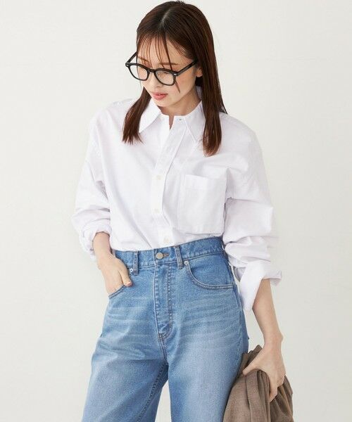 SHIPS for women/シップスウィメン SHIPS Colors:〈手洗い可能〉ネクタイ オックス シャツ オフホワイト ONE SIZE SHIPS for women/シップスウィメン SHIPS Colors:〈手洗い可能〉ネクタイ オックス シャツ オフホワイト ONE SIZE