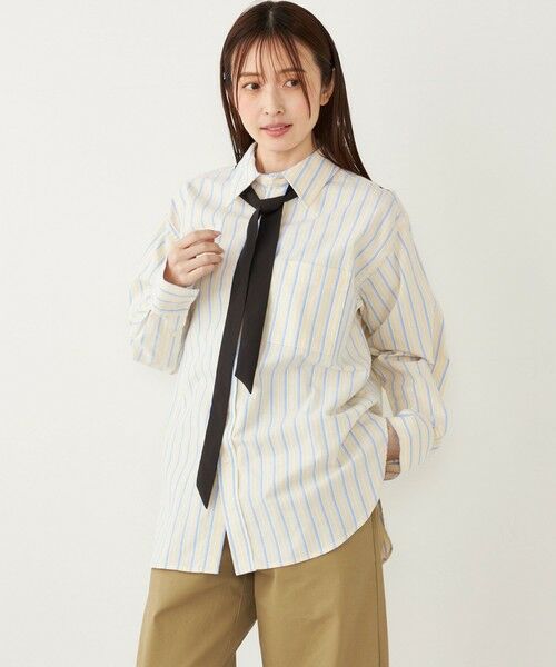 SHIPS for women/シップスウィメン SHIPS Colors:〈手洗い可能〉ネクタイ オックス シャツ イエロー ONE SIZE SHIPS for women/シップスウィメン SHIPS Colors:〈手洗い可能〉ネクタイ オックス シャツ イエロー ONE SIZE