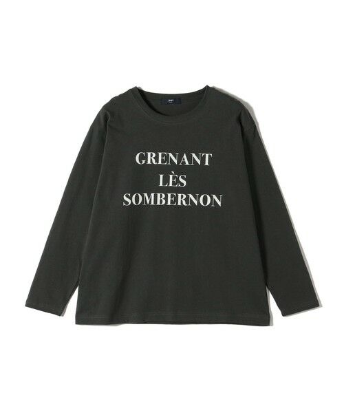 SHIPS / シップス カットソー（半袖以外） | SHIPS Colors:ロゴ プリント TEE (ロンT)（ダークグレー）