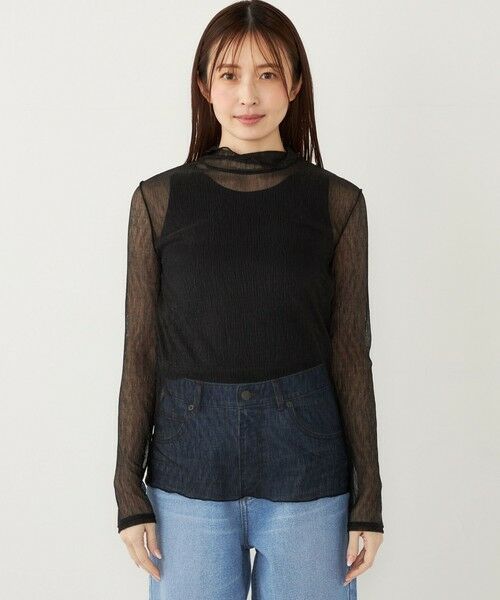 SHIPS / シップス カットソー（半袖以外） | SHIPS Colors:〈手洗い可能〉シアー クレープ ハイネック インナー | 詳細3