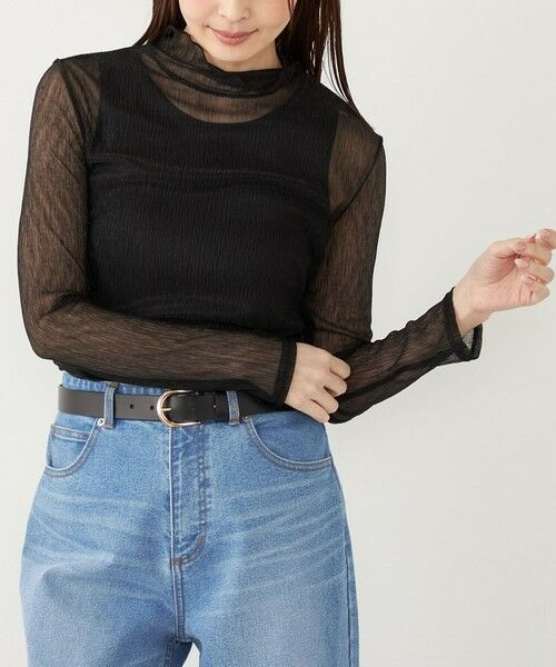 SHIPS for women/シップスウィメン SHIPS Colors:〈手洗い可能〉シアー クレープ ハイネック インナー ブラック ONE SIZE SHIPS for women/シップスウィメン SHIPS Colors:〈手洗い可能〉シアー クレープ ハイネック インナー ブラック ONE SIZE