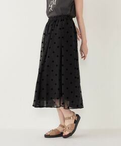 SHIPS / シップス ロング・マキシ丈スカート | SHIPS Colors:オーガンジー ドット フレア スカート