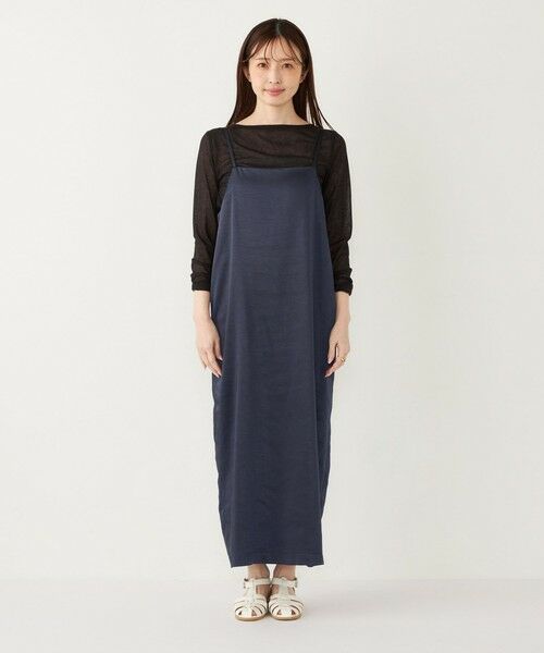 SHIPS / シップス ロング・マキシ丈ワンピース | SHIPS Colors:〈手洗い可能〉サテン バックリボン キャミワンピース | 詳細25
