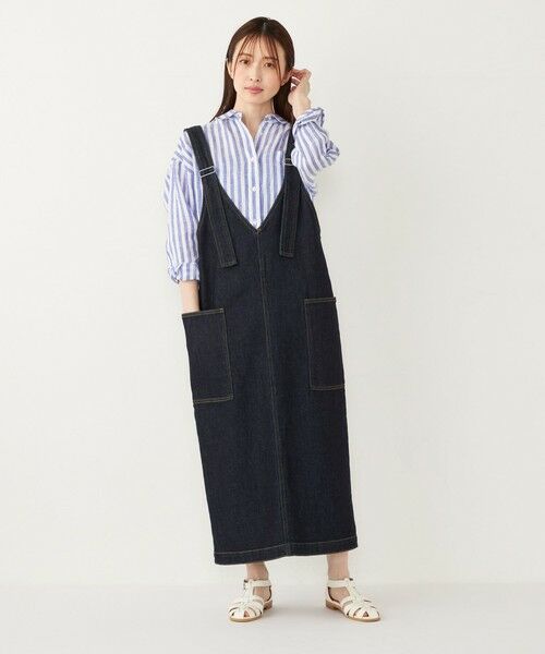 SHIPS / シップス ロング・マキシ丈ワンピース | SHIPS Colors:〈洗濯機可能〉デニム ジャンパースカート | 詳細20