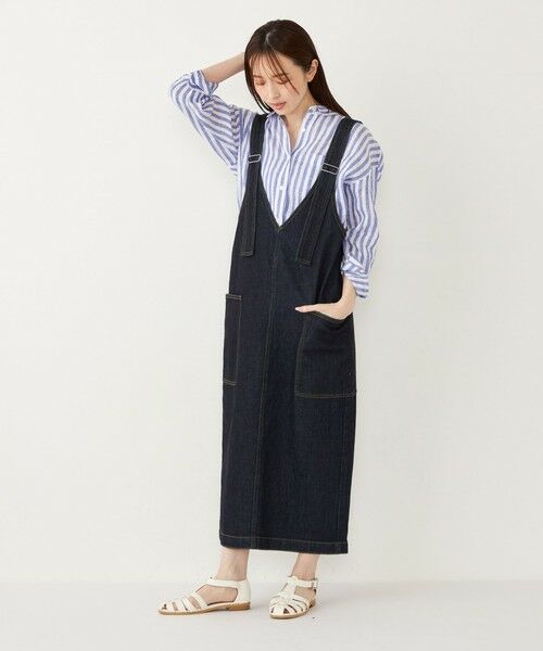 SHIPS / シップス ロング・マキシ丈ワンピース | SHIPS Colors:〈洗濯機可能〉デニム ジャンパースカート | 詳細22