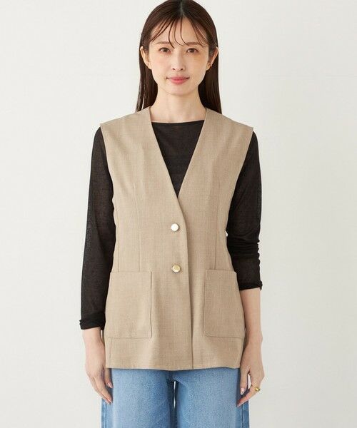 SHIPS / シップス ベスト | SHIPS Colors:〈手洗い可能〉メランジ ベルテッド ジレ | 詳細3