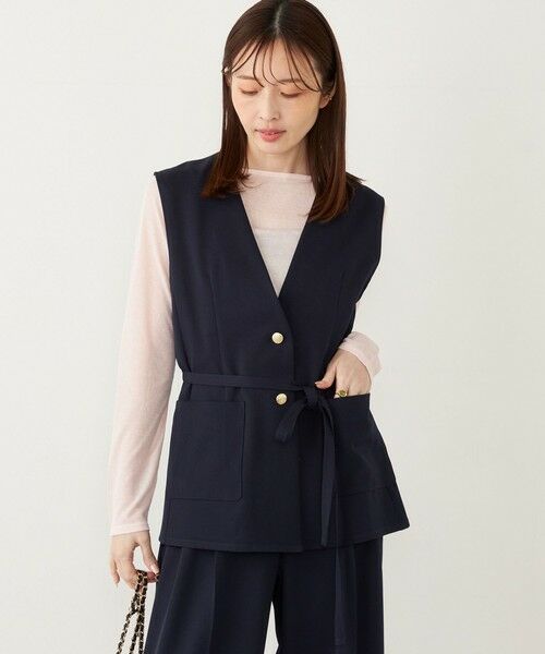 SHIPS / シップス ベスト | SHIPS Colors:〈手洗い可能〉メランジ ベルテッド ジレ | 詳細27