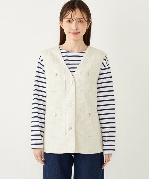 SHIPS / シップス ベスト | SHIPS Colors:ツイード Vネック ジレ2 | 詳細3