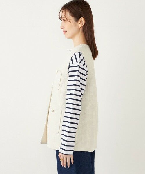 SHIPS / シップス ベスト | SHIPS Colors:ツイード Vネック ジレ2 | 詳細4