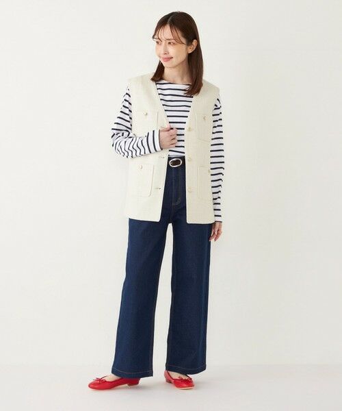 セール】 SHIPS Colors:ツイード Vネック ジレ2 （ベスト