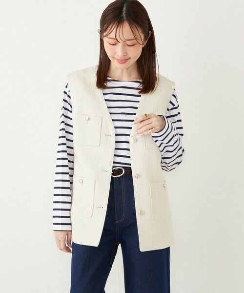 SHIPS / シップス ベスト | SHIPS Colors:ツイード Vネック ジレ2 | 詳細8