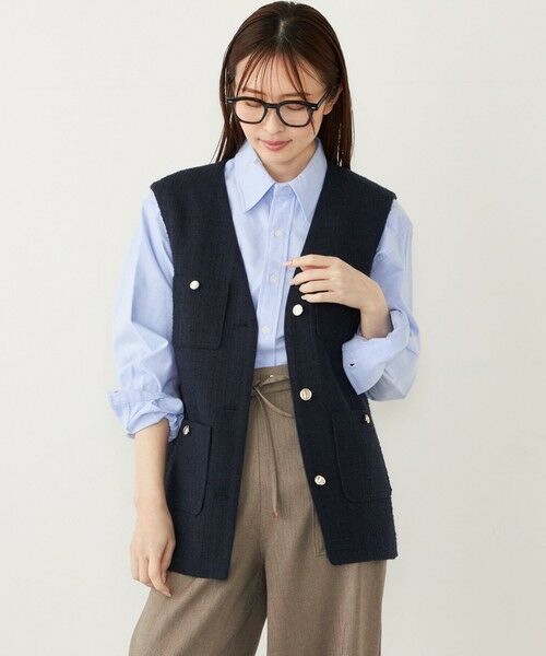 SHIPS / シップス ベスト | SHIPS Colors:ツイード Vネック ジレ2 | 詳細24