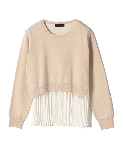 SHIPS for women/シップスウィメン SHIPS Colors:〈手洗い可能〉ヘムプリーツ ドッキング ニット ベージュ ONE SIZE SHIPS for women/シップスウィメン SHIPS Colors:〈手洗い可能〉ヘムプリーツ ドッキング ニット ベージュ ONE SIZE