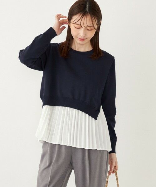 SHIPS / シップス ニット・セーター | SHIPS Colors:〈手洗い可能〉ヘムプリーツ ドッキング ニット | 詳細22