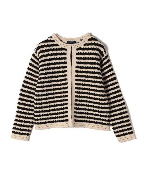 SHIPS / シップス カーディガン・ボレロ | SHIPS Colors:〈手洗い可能〉柄編み ノーカラー ニット ジャケット | 詳細1