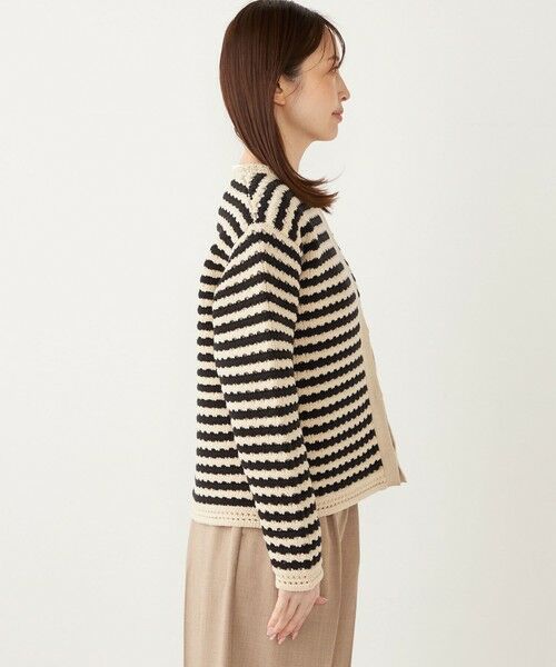 SHIPS / シップス カーディガン・ボレロ | SHIPS Colors:〈手洗い可能〉柄編み ノーカラー ニット ジャケット | 詳細11