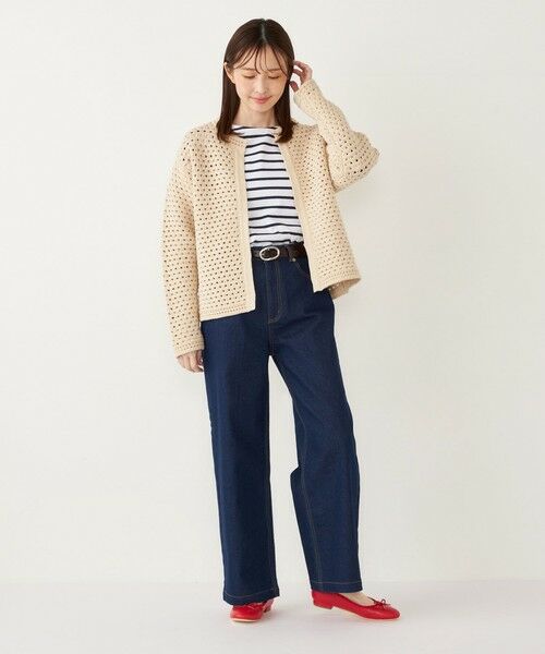 SHIPS / シップス カーディガン・ボレロ | SHIPS Colors:〈手洗い可能〉柄編み ノーカラー ニット ジャケット | 詳細19