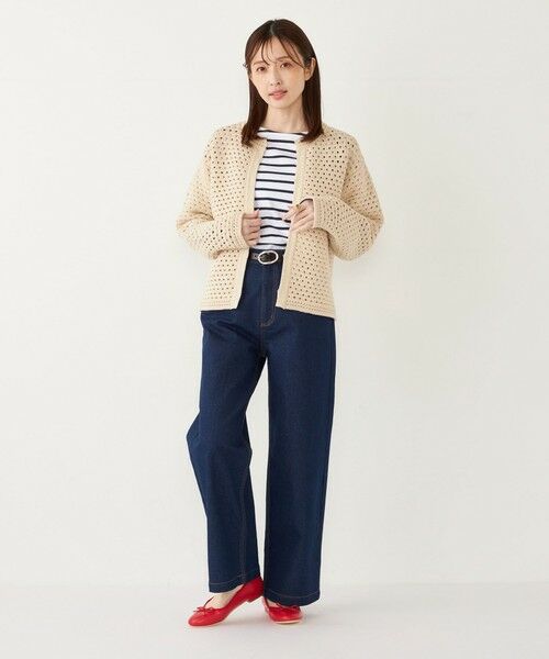 SHIPS / シップス カーディガン・ボレロ | SHIPS Colors:〈手洗い可能〉柄編み ノーカラー ニット ジャケット | 詳細22