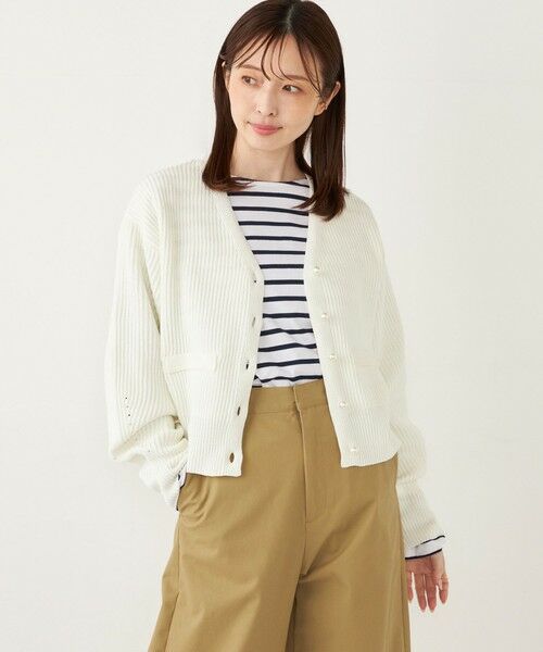 SHIPS / シップス カーディガン・ボレロ | SHIPS Colors:〈手洗い可能〉Vネック パールモチーフボタン カーディガン | 詳細10