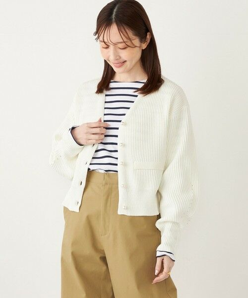 SHIPS / シップス カーディガン・ボレロ | SHIPS Colors:〈手洗い可能〉Vネック パールモチーフボタン カーディガン | 詳細11