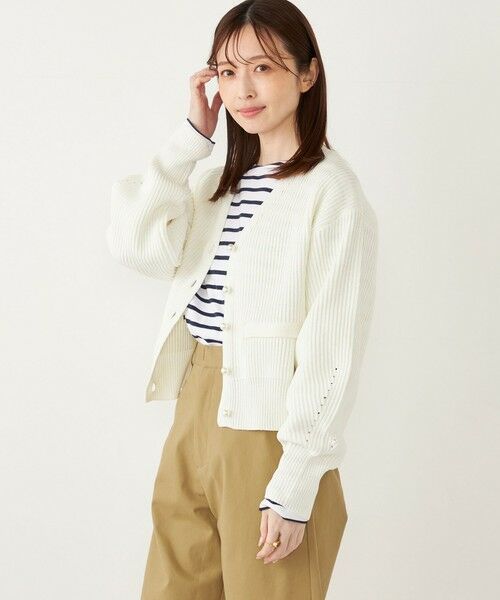 SHIPS / シップス カーディガン・ボレロ | SHIPS Colors:〈手洗い可能〉Vネック パールモチーフボタン カーディガン | 詳細12