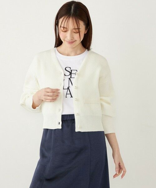 SHIPS / シップス カーディガン・ボレロ | SHIPS Colors:〈手洗い可能〉Vネック パールモチーフボタン カーディガン | 詳細16