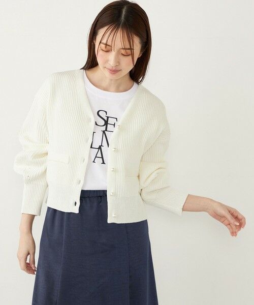 SHIPS / シップス カーディガン・ボレロ | SHIPS Colors:〈手洗い可能〉Vネック パールモチーフボタン カーディガン | 詳細17