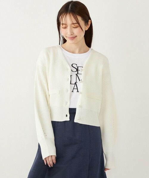 SHIPS / シップス カーディガン・ボレロ | SHIPS Colors:〈手洗い可能〉Vネック パールモチーフボタン カーディガン | 詳細2