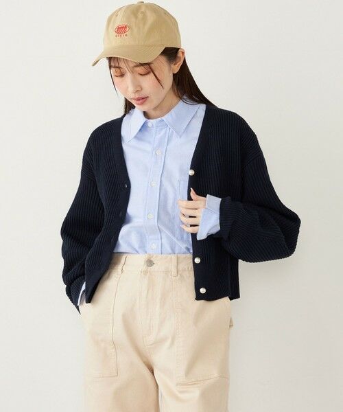 SHIPS for women/シップスウィメン SHIPS Colors:〈手洗い可能〉Vネック パールモチーフボタン カーディガン ネイビー ONE SIZE SHIPS for women/シップスウィメン SHIPS Colors:〈手洗い可能〉Vネック パールモチーフボタン カーディガン ネイビー ONE SIZE