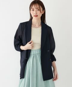 SHIPS / シップス テーラードジャケット | SHIPS Colors:〈手洗い可能〉シアー リネンライク ダブルジャケット◇