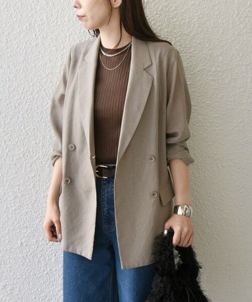 未使用★SHIPS シップス　リネンライク ランタン袖 ジャケット　フリー SHIPS ブラウス シャツ 「WEB限定」「洗濯機可能」リネンライク