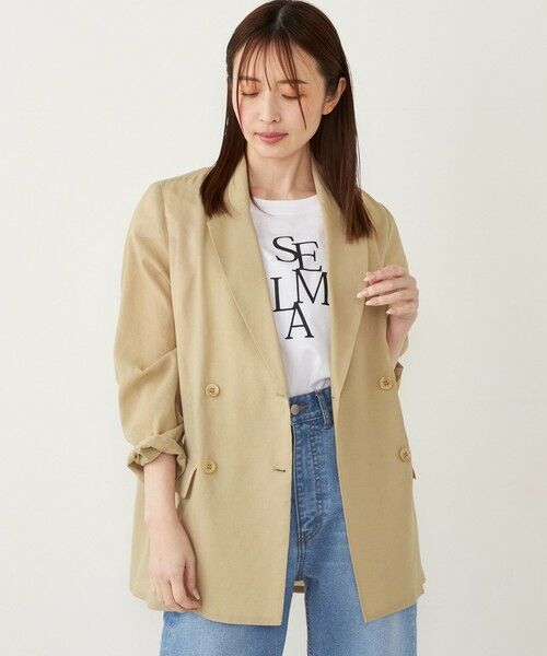 SHIPS / シップス テーラードジャケット | SHIPS Colors:〈手洗い可能〉シアー リネンライク ダブルジャケット◇ | 詳細26