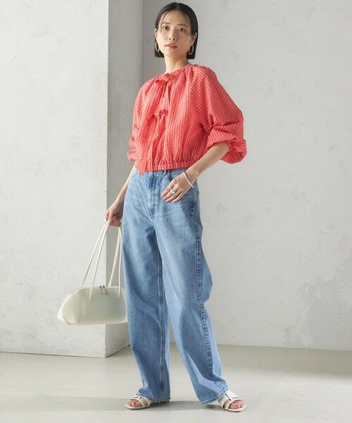 SHIPS / シップス シャツ・ブラウス | 〈手洗い可能〉DEVEAUX サッカー チェック リボン ブラウス | 詳細1