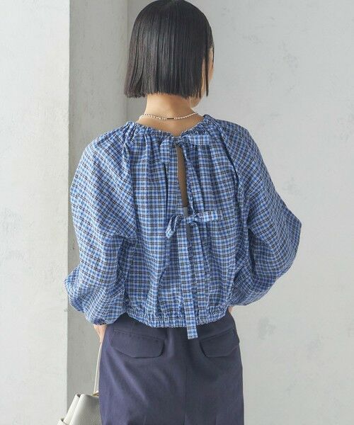 SHIPS / シップス シャツ・ブラウス | 〈手洗い可能〉DEVEAUX サッカー チェック リボン ブラウス | 詳細25