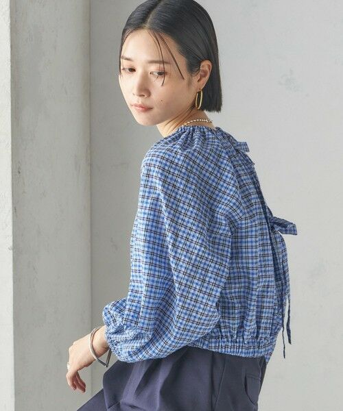 SHIPS / シップス シャツ・ブラウス | 〈手洗い可能〉DEVEAUX サッカー チェック リボン ブラウス | 詳細28