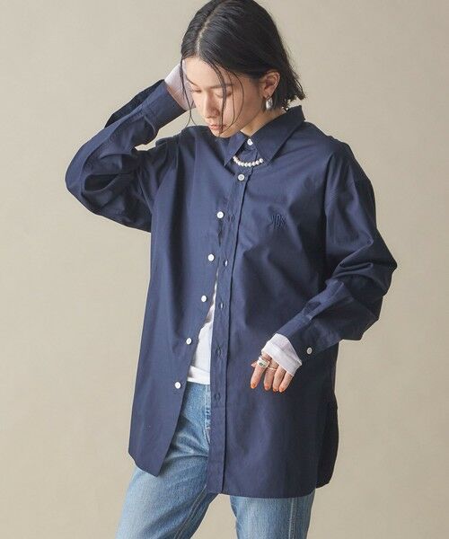 SHIPS for women/シップスウィメン SHIPS NINE CASE:〈洗濯機可能〉レギュラーカラー シャツ ネイビー ONE SIZE SHIPS for women/シップスウィメン SHIPS NINE CASE:〈洗濯機可能〉レギュラーカラー シャツ ネイビー ONE SIZE
