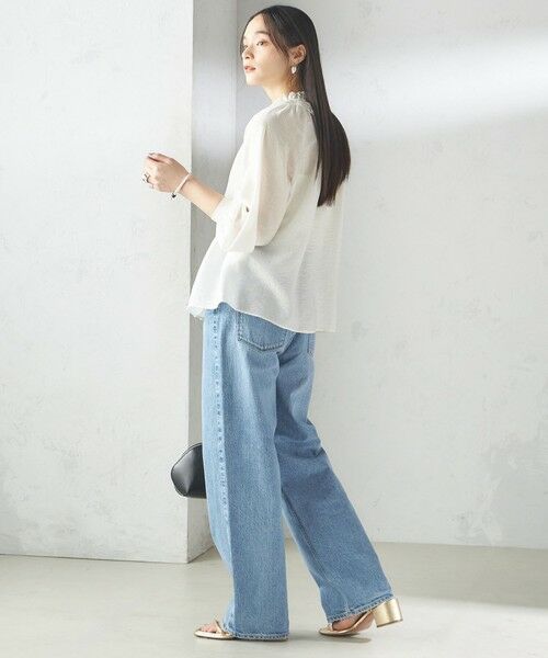 SHIPS / シップス シャツ・ブラウス | 〈手洗い可能〉シルク混 シアー フリル ネック ギャザー ブラウス | 詳細16