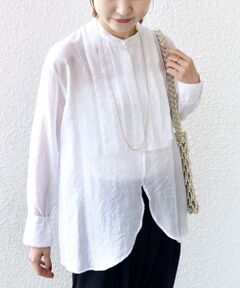 SHIPS / シップス シャツ・ブラウス | 【WEB限定】〈洗濯機可能〉シアー プリーツ ヨーク パールモチーフボタン ブラウス