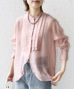 SHIPS / シップス シャツ・ブラウス | 【WEB限定】〈洗濯機可能〉シアー プリーツ ヨーク パールモチーフボタン ブラウス